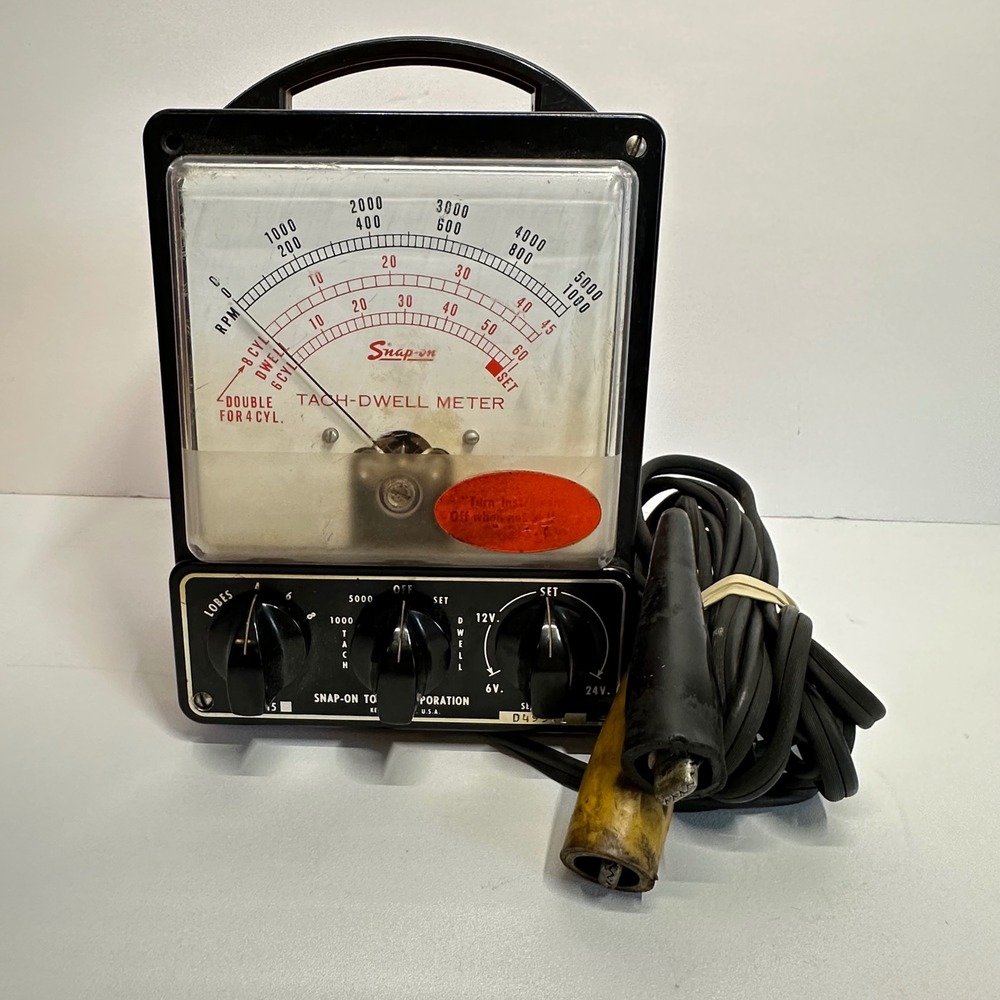 Snap-on Tach-Dwell Meter MT-715 Red Vintage Automotive Diagnostic Tool-Untested